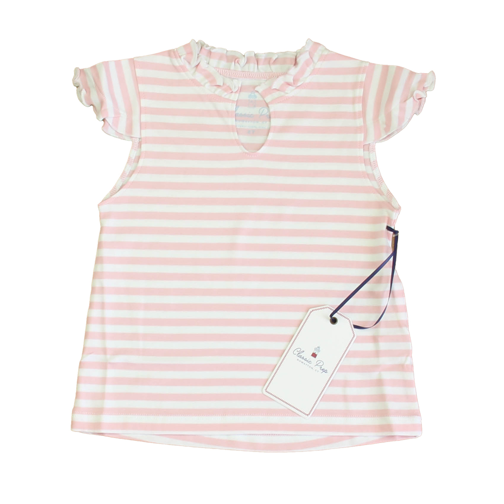 Classic Prep Girls Lilly's Pink | Bright White T-Shirt size: 2-5T